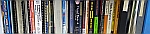 landscape view of shelf in a library with technical books